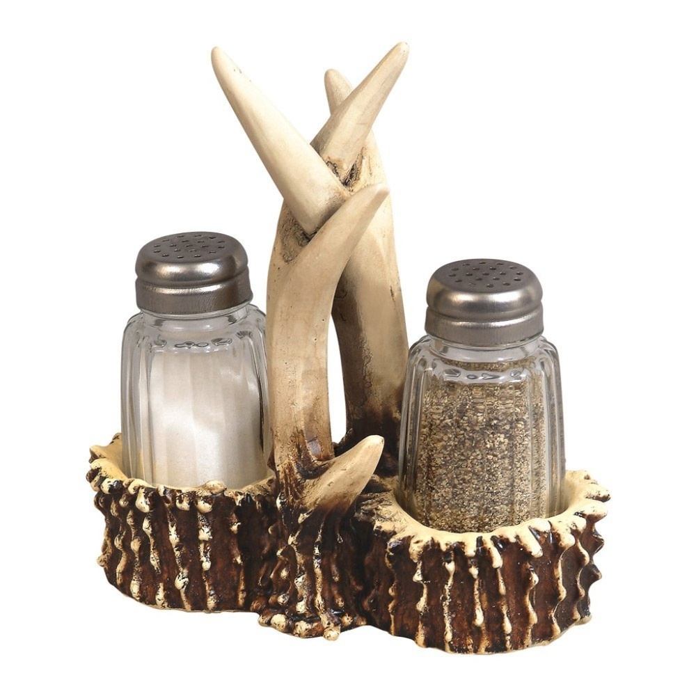 Deer Antler Salt & Pepper Shakers (Polyresin)
